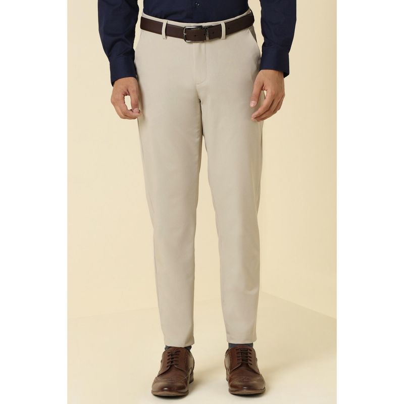 Allen Solly Men Beige Solid Formal Trousers (30)