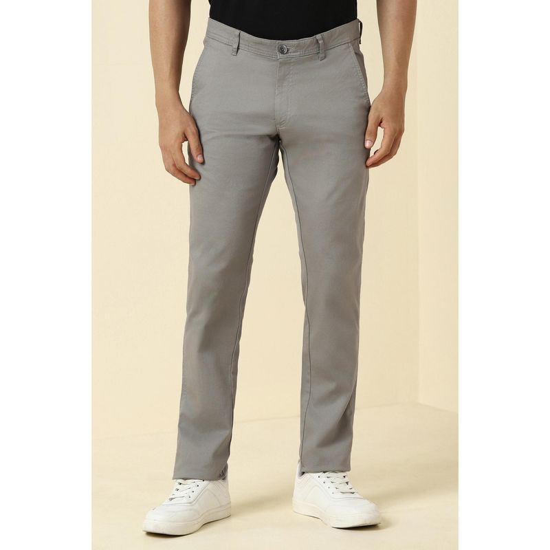 Allen Solly Men Grey Textured Casual Trousers (30)