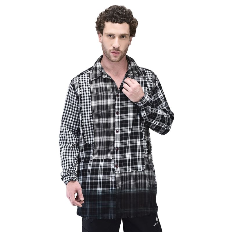 WOODLAND Men's Black Fs Checks Shirt (L)