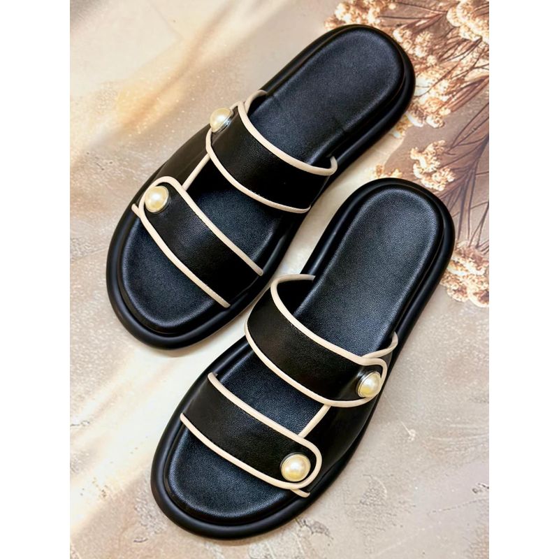 Toprico Cushiony Black Strappy Flat (EURO 38)
