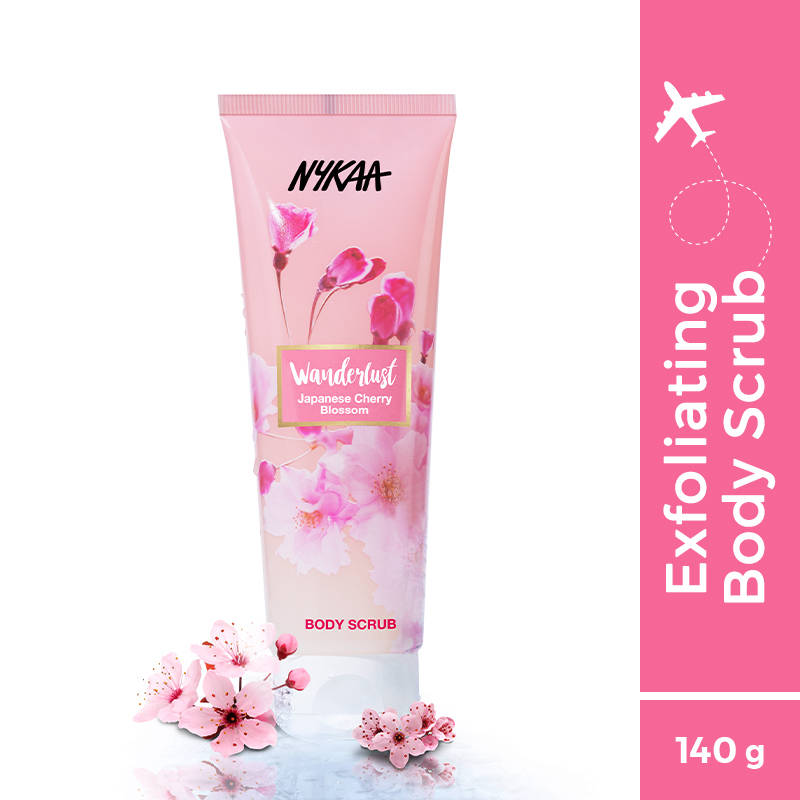 Nykaa Wanderlust Exfoliating Gel Body & Face Scrub - Japanese Cherry Blossom | Sakura Soft Glow