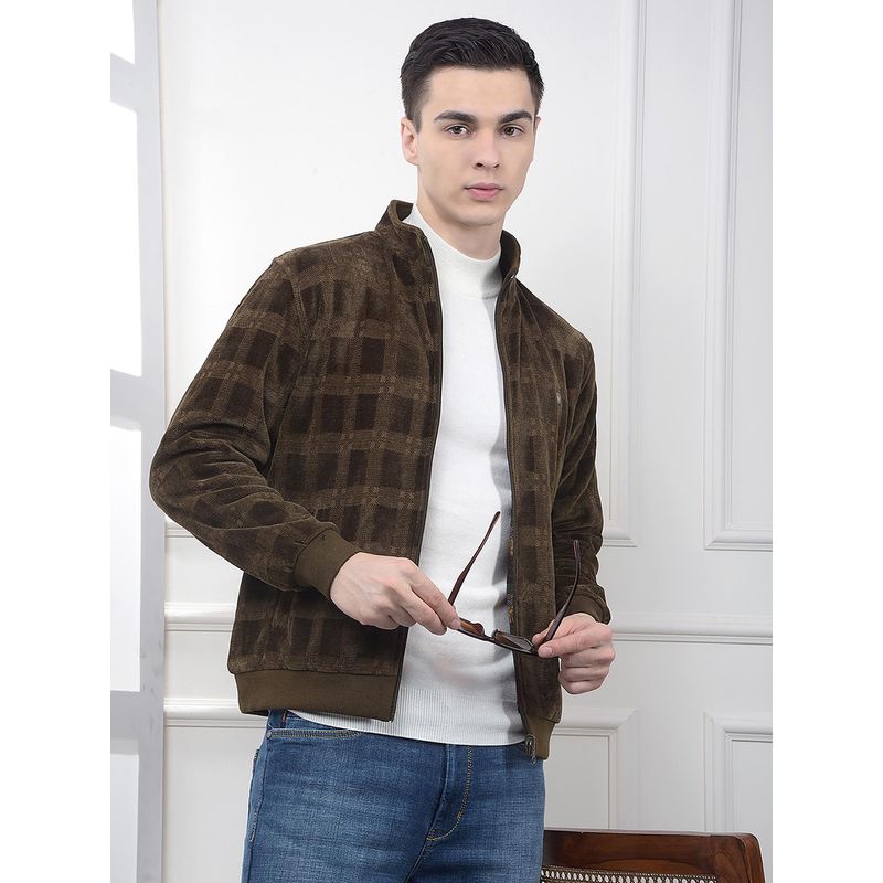 CRIMSOUNE CLUB Men's Olive Jacquard Jacket (L)