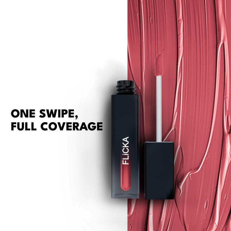 FLiCKA Set & Attack Liquid Lipstick Waterproof Easy Apply Intense Pigment - 24 Rush Crush