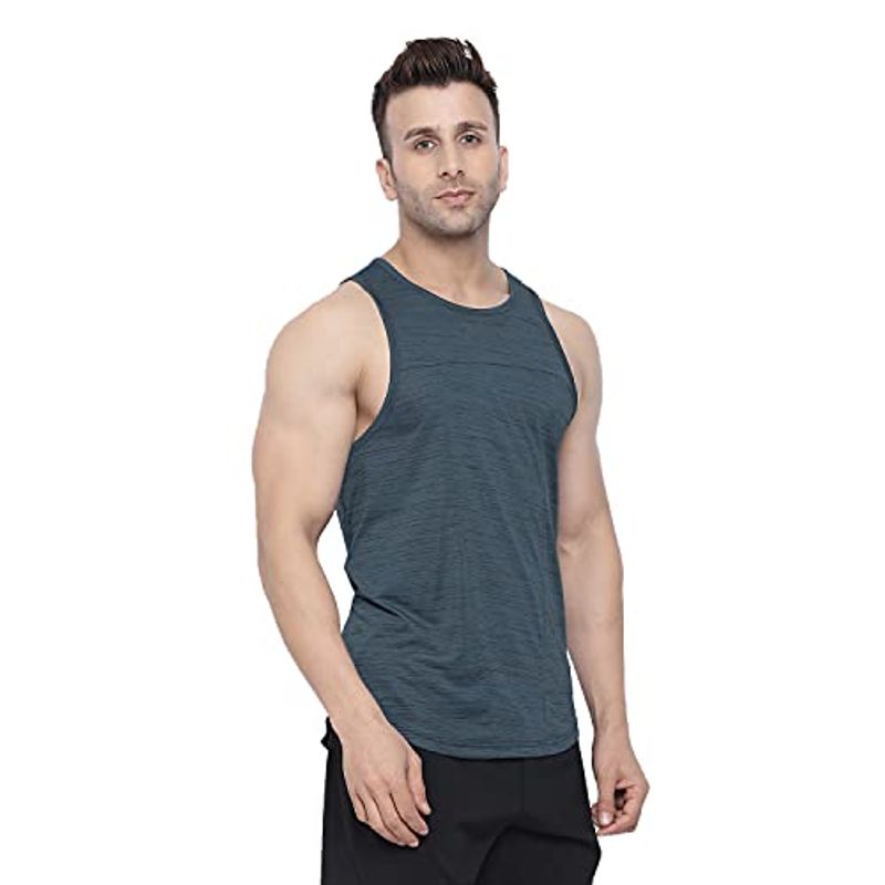 CHKOKKO Grey Men Gym Tank Tops (XL)