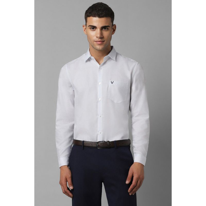 Allen Solly Men White Slim Fit Solid Full Sleeves Formal Shirt (39)