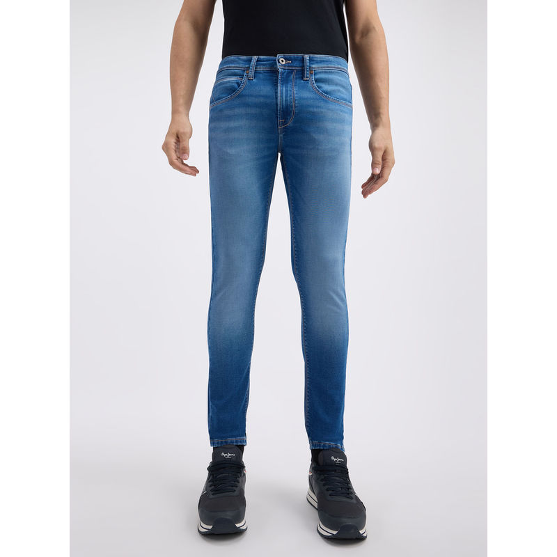 Pepe Jeans Men Blue Mid Rise Tapered Gymindigo Jogger Like Jeans (32)