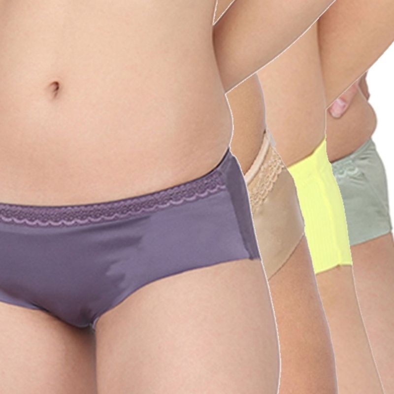 Curwish Beautiful Basis Seamless Hipster Panty - Multi-Color (Pack of 4) (S)