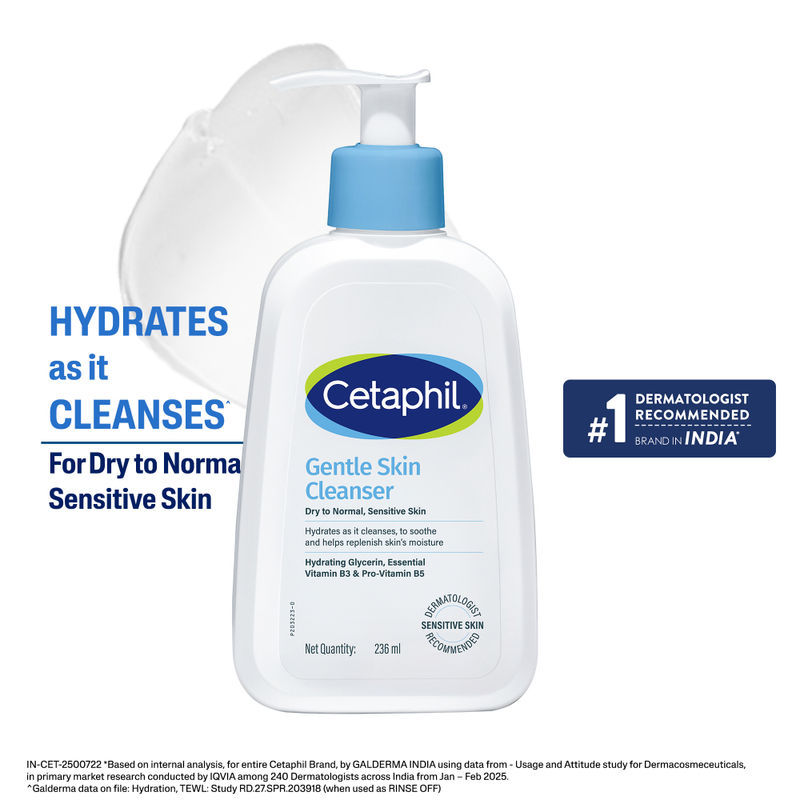 Cetaphil Gentle Skin Cleanser Dry to Normal Skin with Niacinamide Dermatologist Recommended