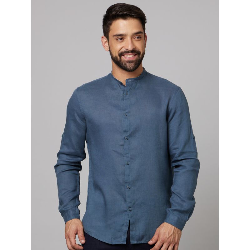 CELIO Mens Blue Linen Shirt (S)