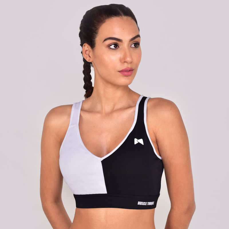 Muscle Torque NonWired Activewear Removable Padding Sports Bra Black