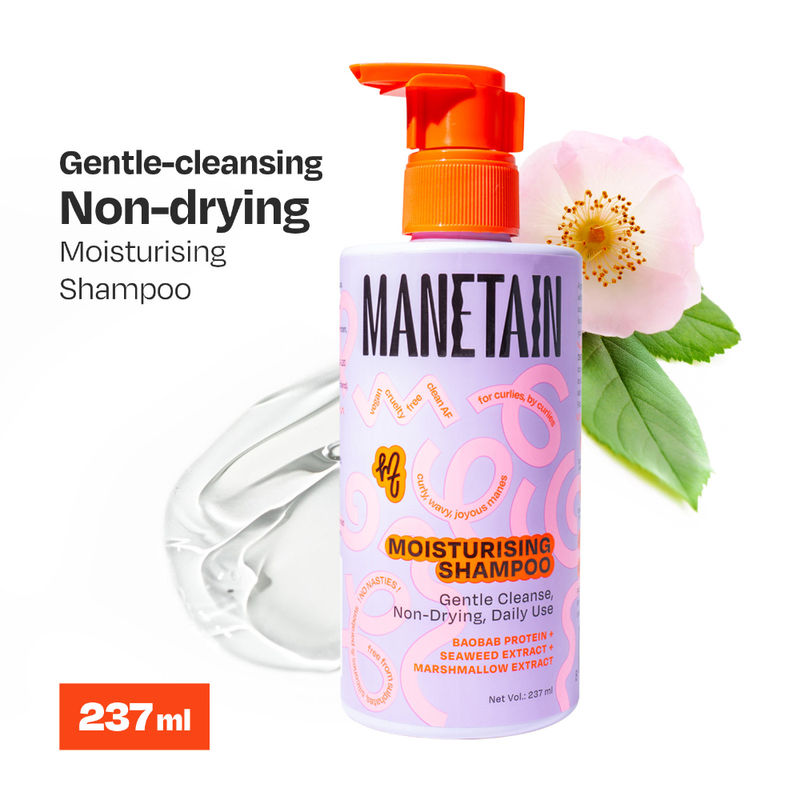 Manetain Moisturising Shampoo For Curly Hair - Gentle Cleanser For Soft &Defined Curls - CG Friendly