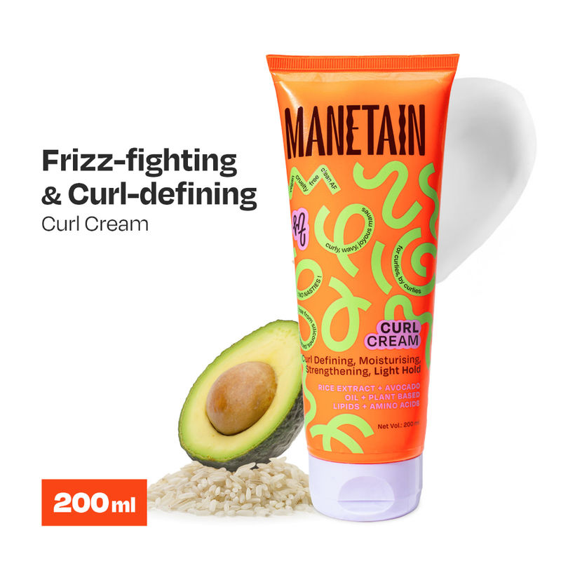 Manetain Curl Cream For Curly & Wavy Hair - Hydrating, Frizz Control, Curl Definition & Soft