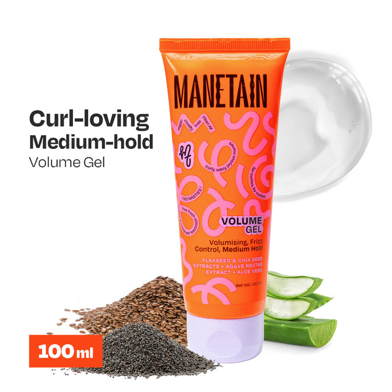 Manetain Volume Gel - Medium Hold, Anti-Frizz, Moisturizing Styling Gel For Curly & Wavy Hair