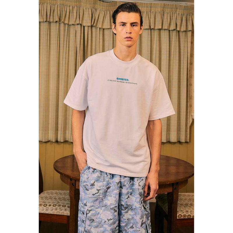 Bonkers Corner Trial Period Oversized Men's White T-Shirt (XL)