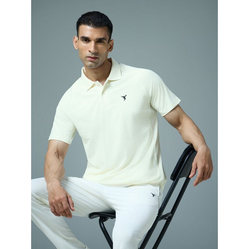 Technosport Men Slim Fit Cricket Jersey Off White Polo T-Shirt (2XL)
