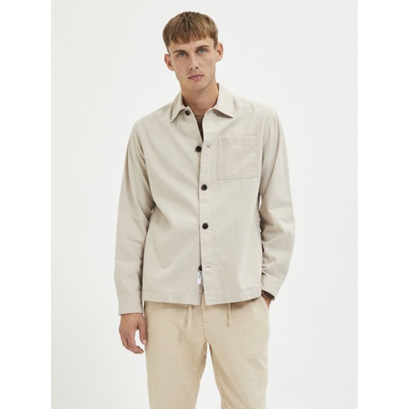 Selected Beige Linen Overshirt (XL)