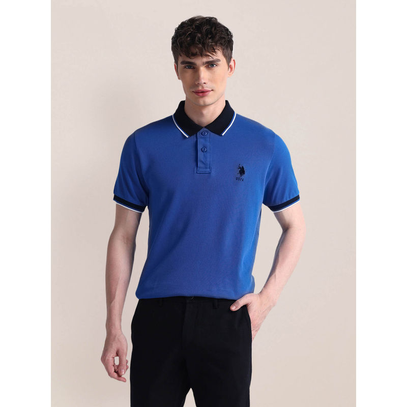 U.S. POLO ASSN. Blue Slim Fit Logo Polo T-Shirt (M)