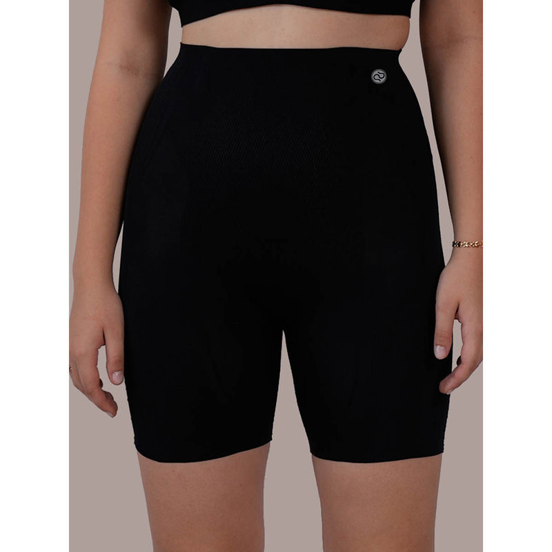 SOIE Women Seamless High Waist Compression Shaper Shorts with Tummy, Hip & Thigh Control (S)