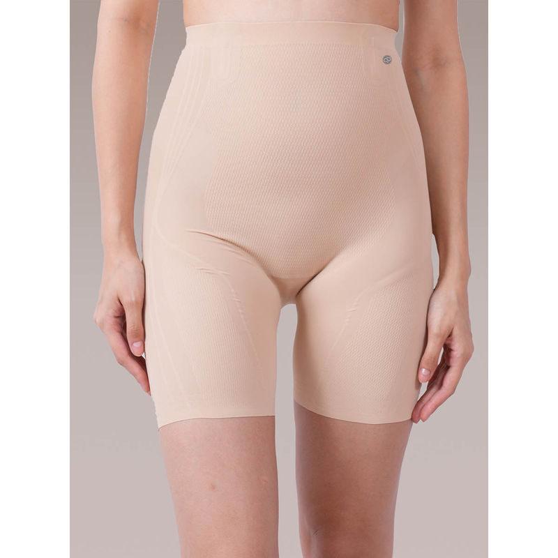 SOIE Women Seamless High Waist Compression Shaper Shorts with Tummy, Hip & Thigh Control (M)