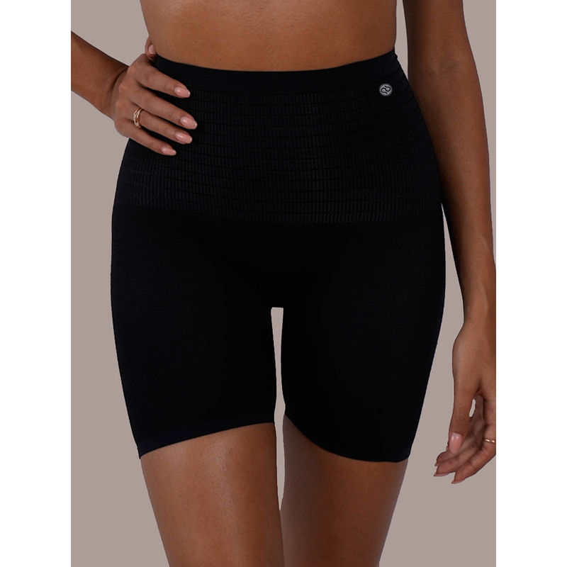 SOIE Women Seamless High Waist Ultra Thin Compression Shaper Shorts with Tummy, Hip & Thigh Control (S)