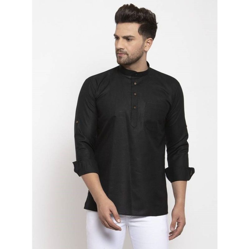Kraft India Men Black Solid Short Length Kurta (2XL)