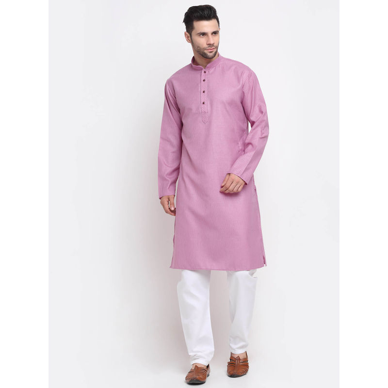 Men'S Cotton Striped Kurta Pyjama Set