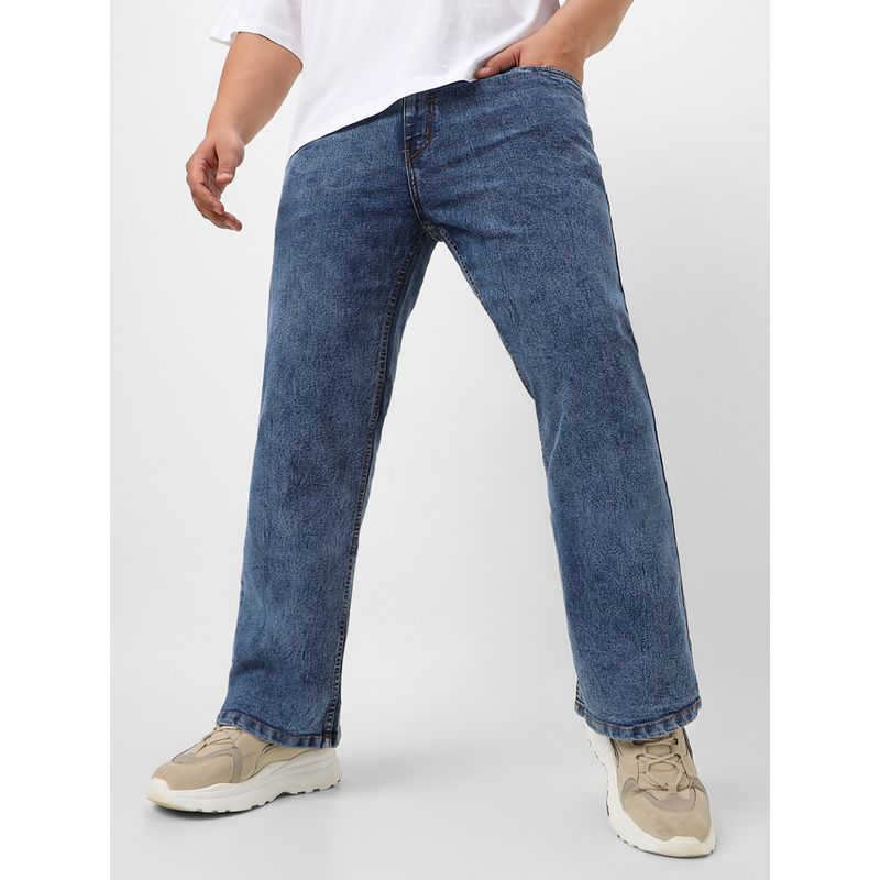 Urbano Plus Mens Light Blue Washed Bootcut Jeans Stretchable (38)