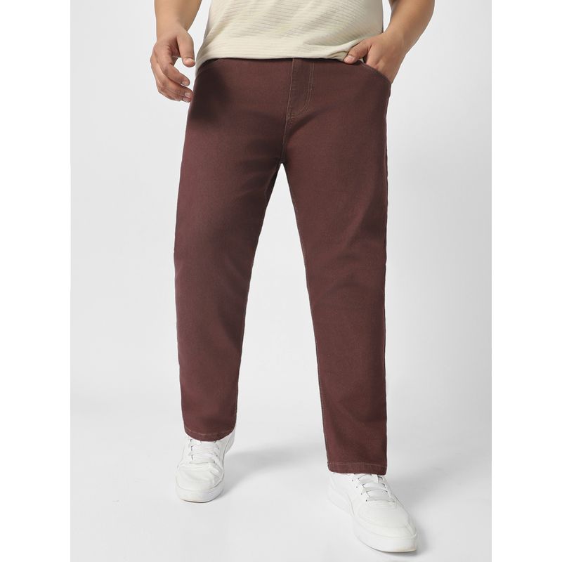 Urbano Plus Brown Regular Fit Denim Jeans Stretchable (42)