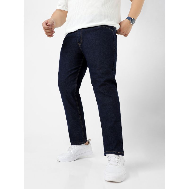 Urbano Plus Men's Dark Blue Regular Fit Solid Jeans Stretchable (44)