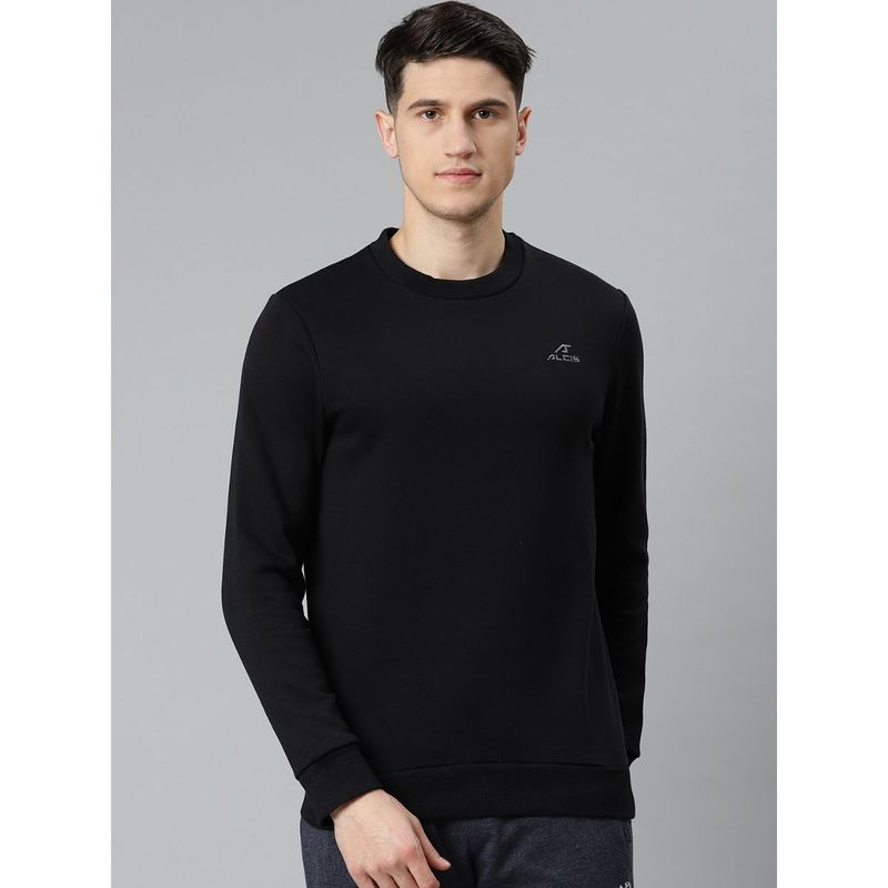 Alcis Men Black Brand Logo Pullover Sweatshirt (XL)