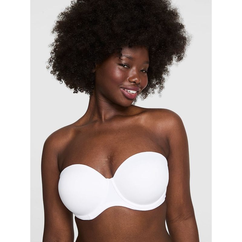 Victoria's Secret White Wear Everywhere Push-Up Strapless Bra (32D)