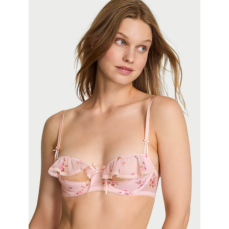 Victoria's Secret Dream Angels Wicked Unlined Sheer Flutter Open-Cup Balconette Bra (38C)