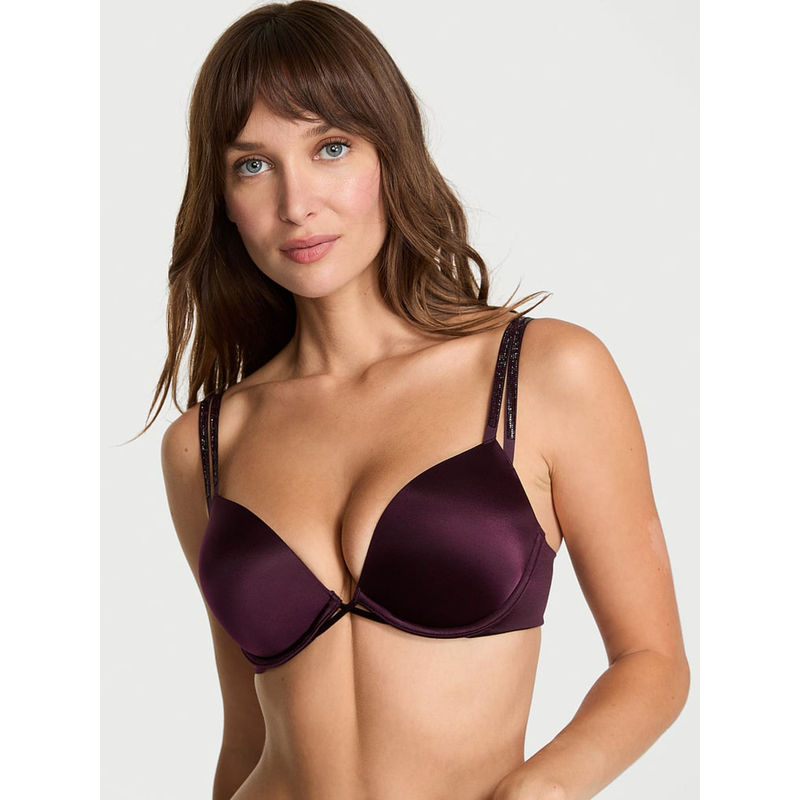 Victoria's Secret Purple Very Sexy Bombshell Add-2-Cups Double Shine Strap Push-Up Bra (38C)