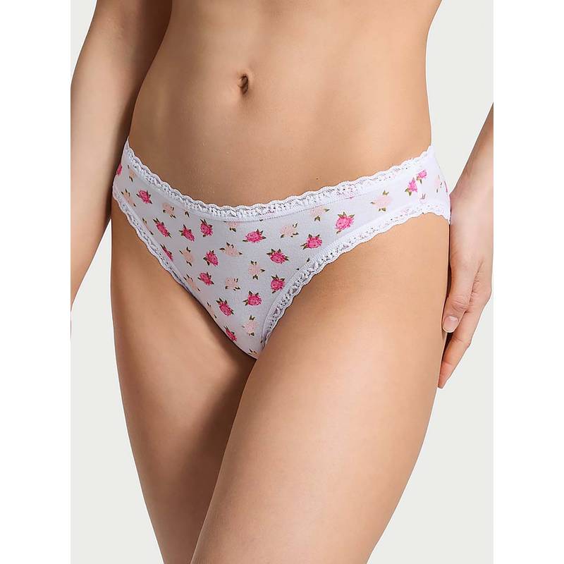 Victoria's Secret White Lace-Waist Bikini Panty (XS)