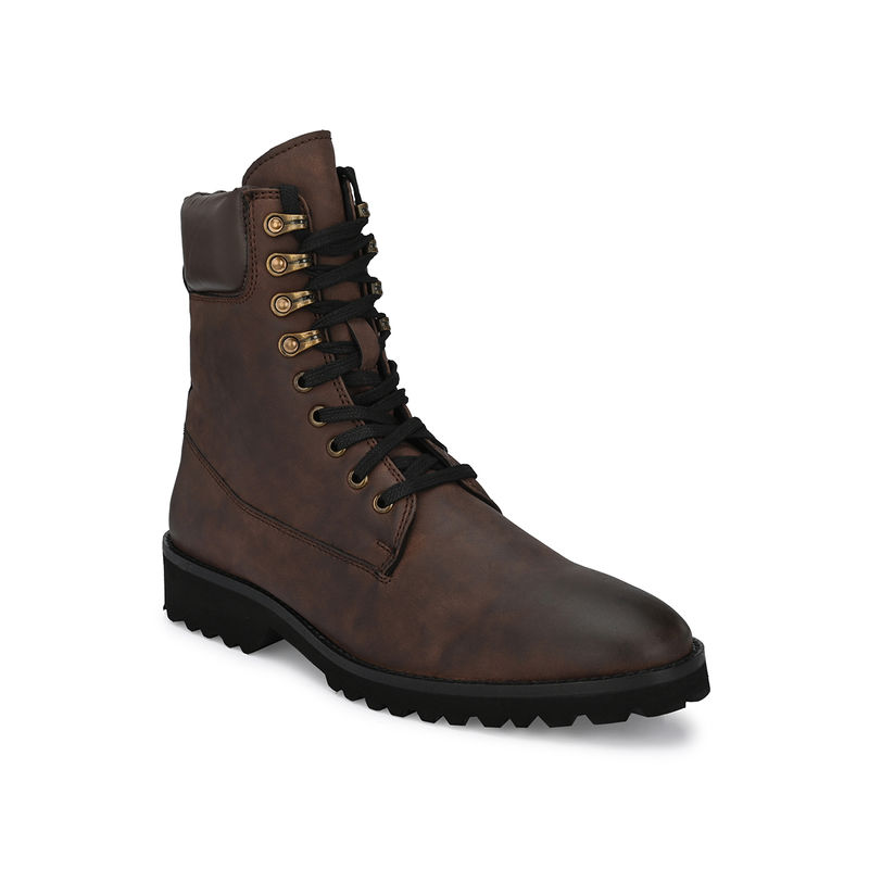 Delize Solid Brown Lace-Up Boots (UK 7)