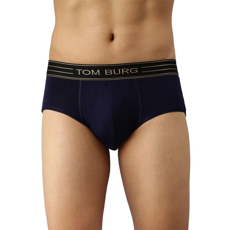 Tom Burg Navy Blue Men Premium Luxury Brief (S)