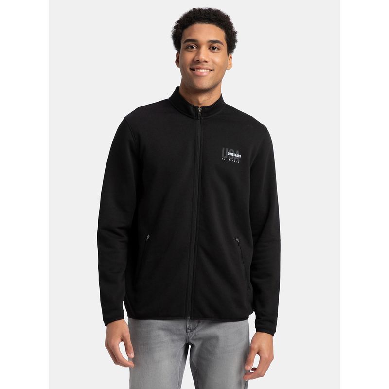 Jockey UM55 Men Super Combed Cotton Rich Fleece Jacket - Black (XL)
