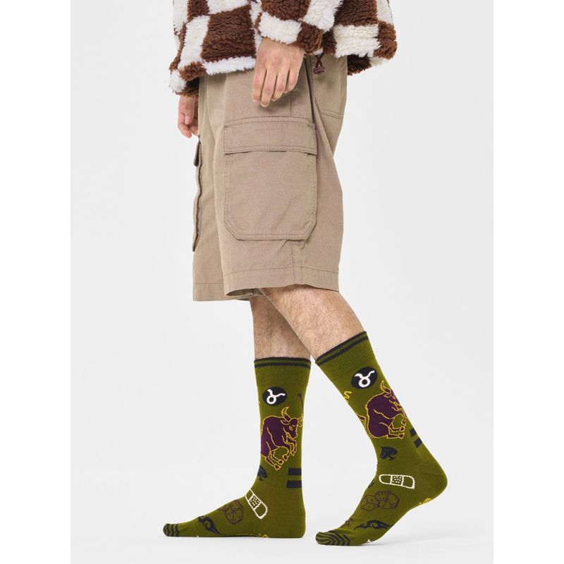 Happy Socks Unisex Green Taurus Socks (M)