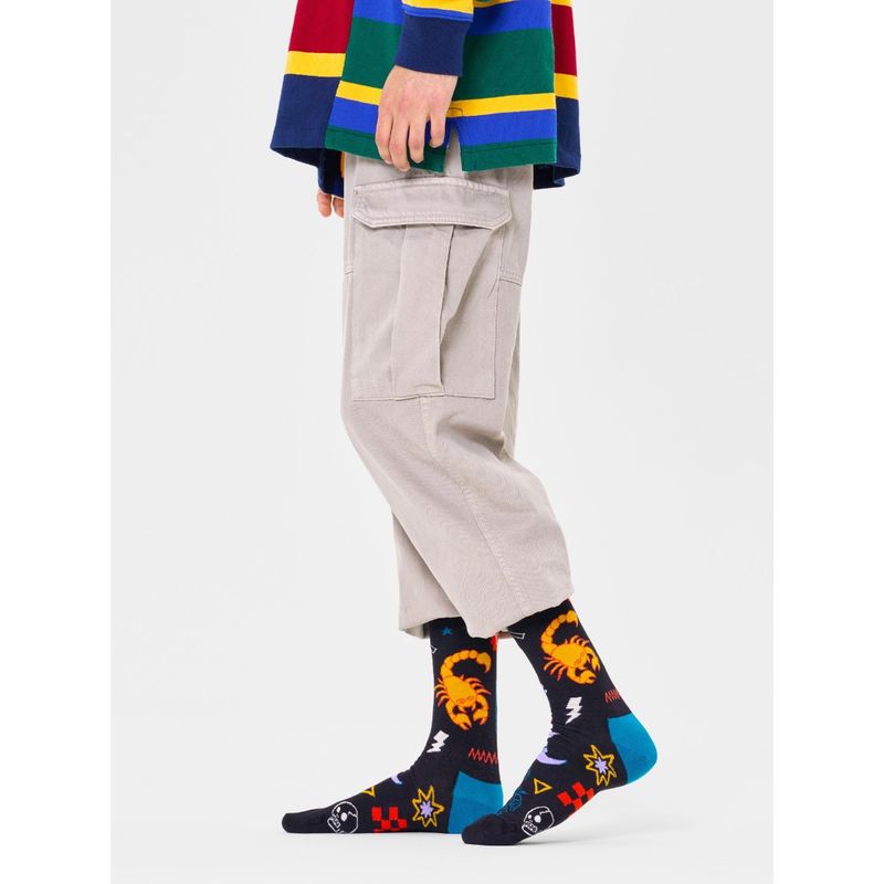 Happy Socks Unisex Black Scorpio Socks (M)