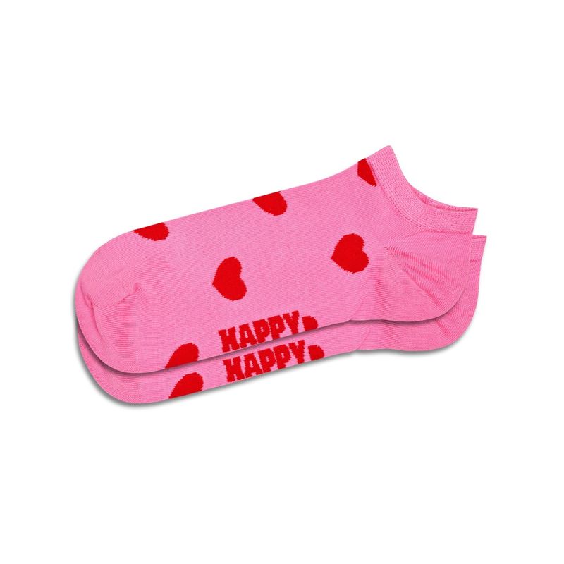 Happy Socks Unisex Pink Hearts Low Socks (L)