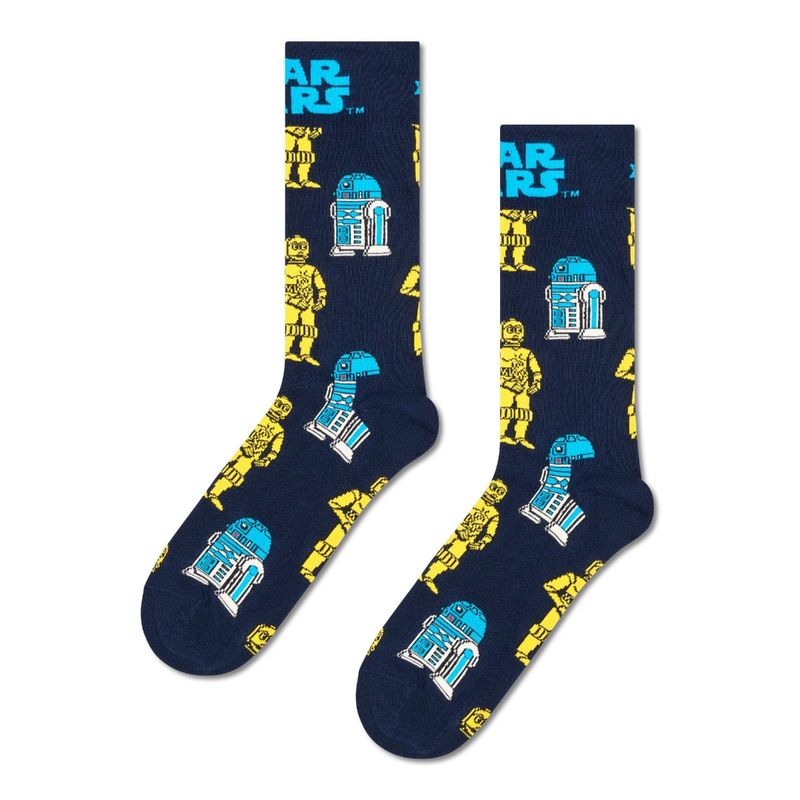 Happy Socks Unisex Navy Blue STAR WARS R2-D2 & C-3PO Socks (M)