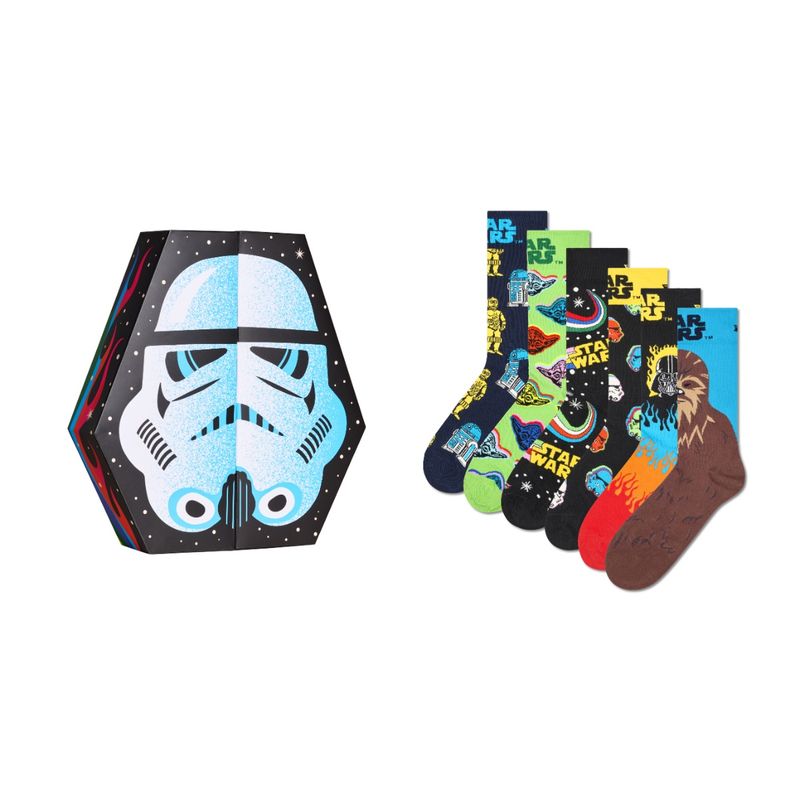 Happy Socks Unisex Multi-Color STAR WARS Socks (Pack of 6) (M)