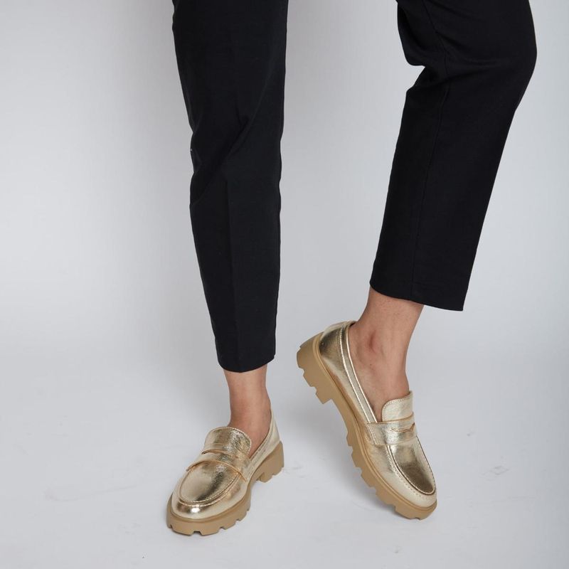 THE CAI STORE Gold Metallic Loafers (EURO 37)