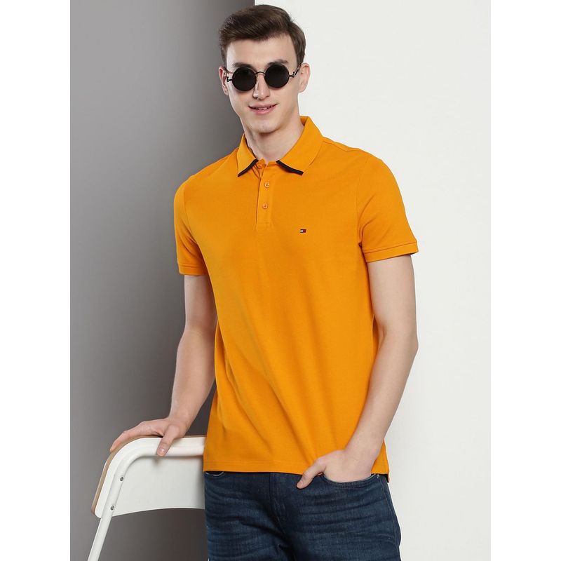 Tommy Hilfiger Menswear Mustard Polo T-Shirt (M)