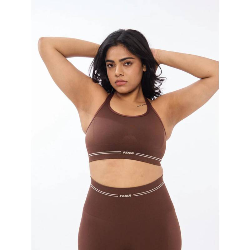 FEIER Brown Lift Strappy Sports Bra (S)
