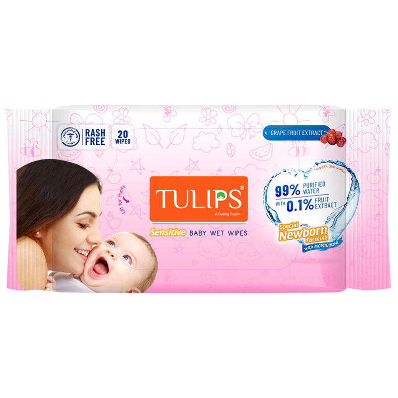 Buy Tulips Sensitive Baby Wet Wipes 20 Pcs Online