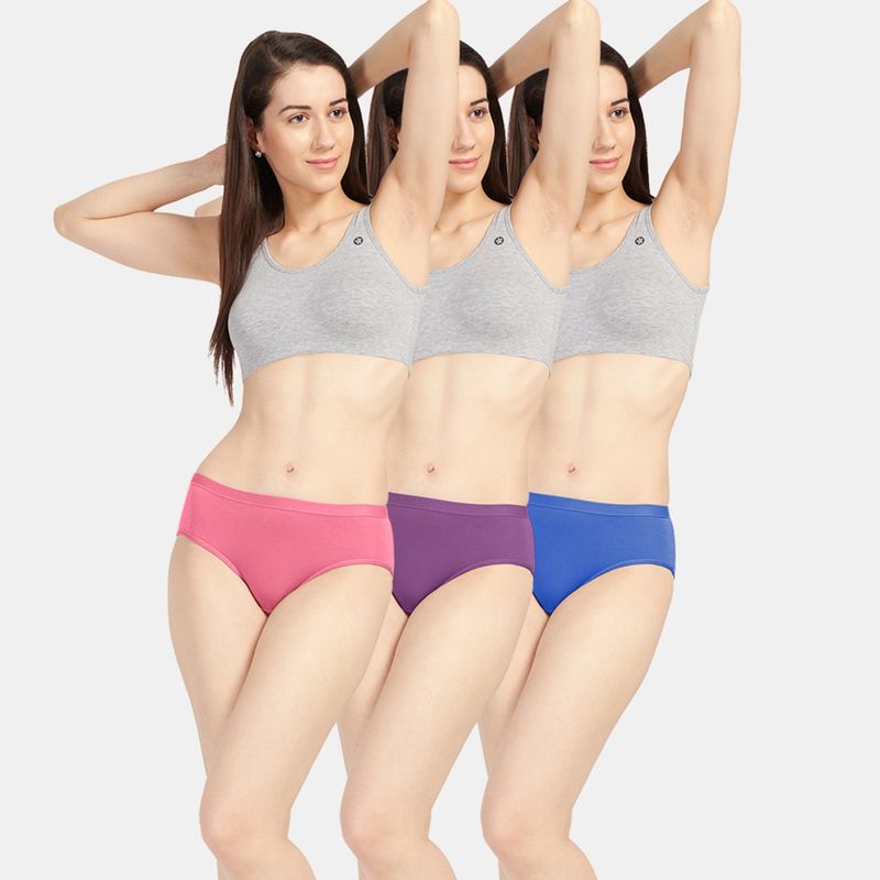 Sonari 3110 Womens Modal Spandex Ultra Soft Panties - Multi-Color (Pack of 3) (XL)
