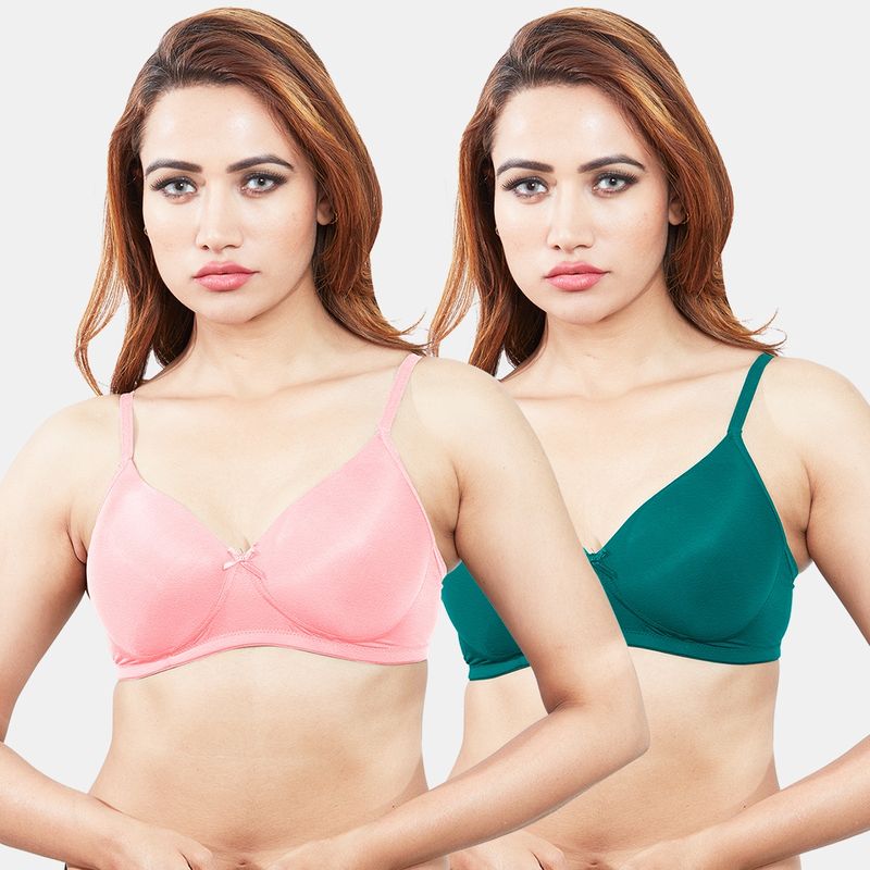 Sonari Coco Womens Padded T-Shirt Bra - Multi-Color (Pack of 2) (32B)