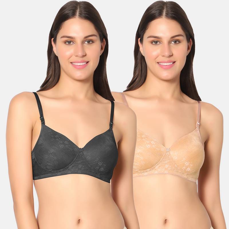 Sonari Womens Padded T-Shirt Bra - Multi-Color (Pack of 2) (30C)