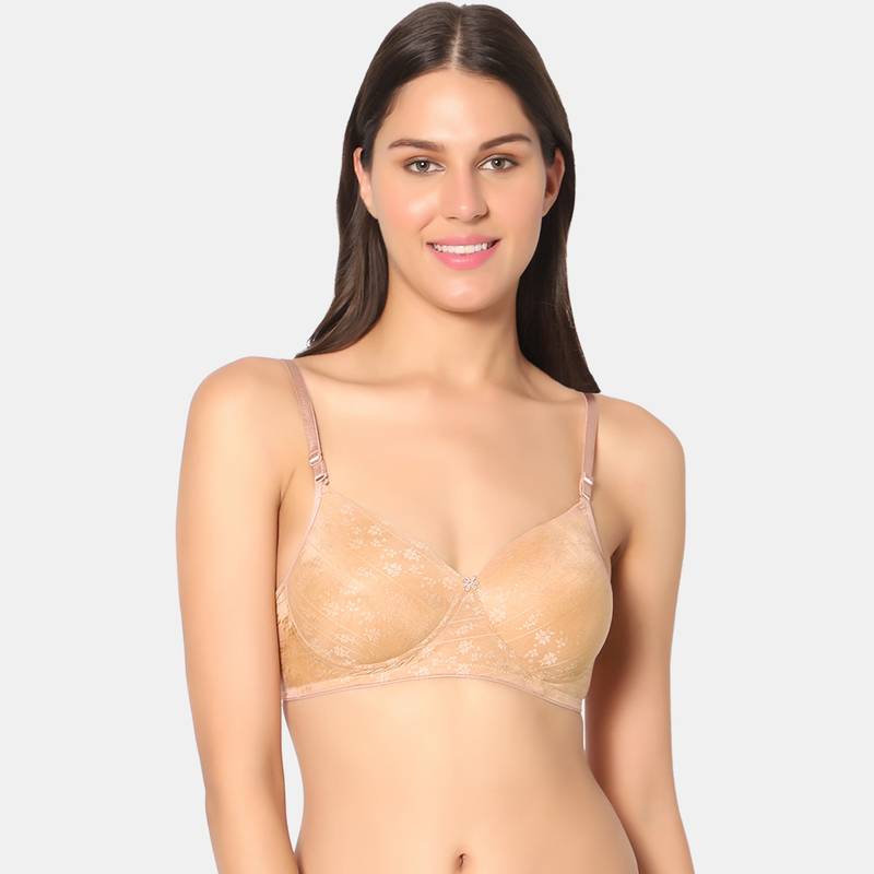 Sonari Womens Padded T-Shirt Bra - Beige (34C)